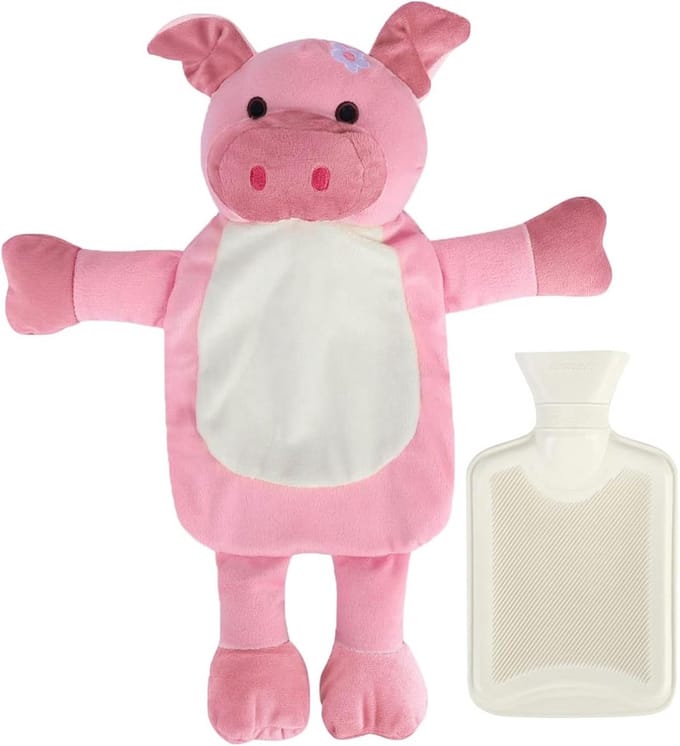 Warme Kruik met Luxe Pluche Hoes, 750 ml, Ideaal voor Kinderen