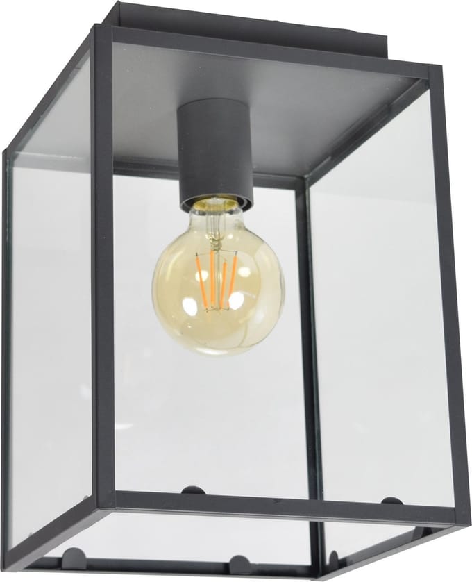 Urban Interiors Sky Plafondlamp Zwart - Helder glas - 21x21x27