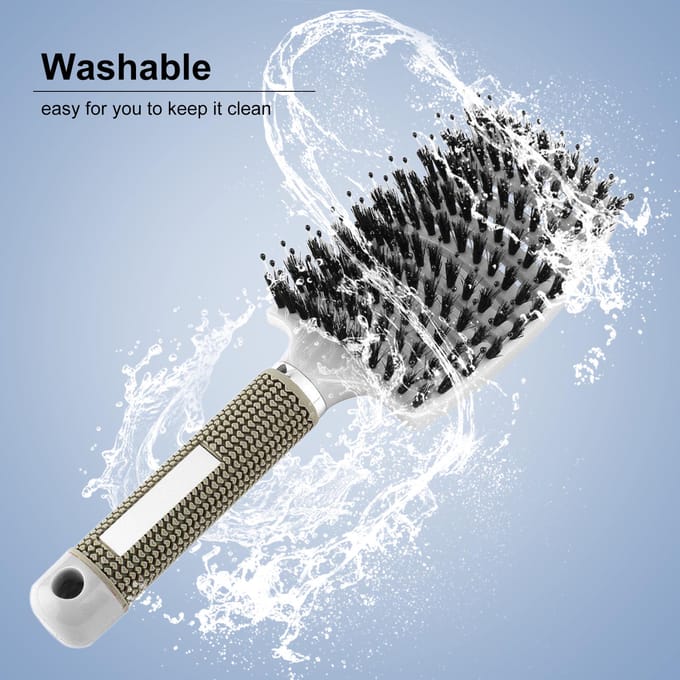 Ventborstel voor het drogen van haar Styling Ontwarrende haarborstel Wave Row-borstel voor korte dikke klitten wit