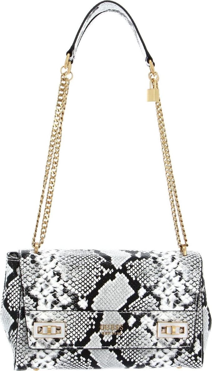 GUESS Schoudertas Katey Flap Shoulder Bag Natural Wit