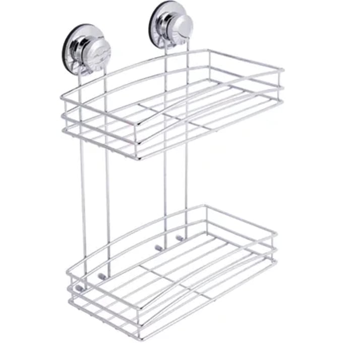 Aquavive Doucherek - Met Zuignappen - 2-laags - Rechthoek - Verchroomd - 26x35x8cm