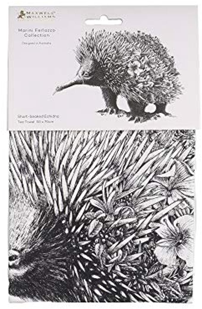 Theedoek met Echidna Design van 100% Katoen - 50 x 70 cm