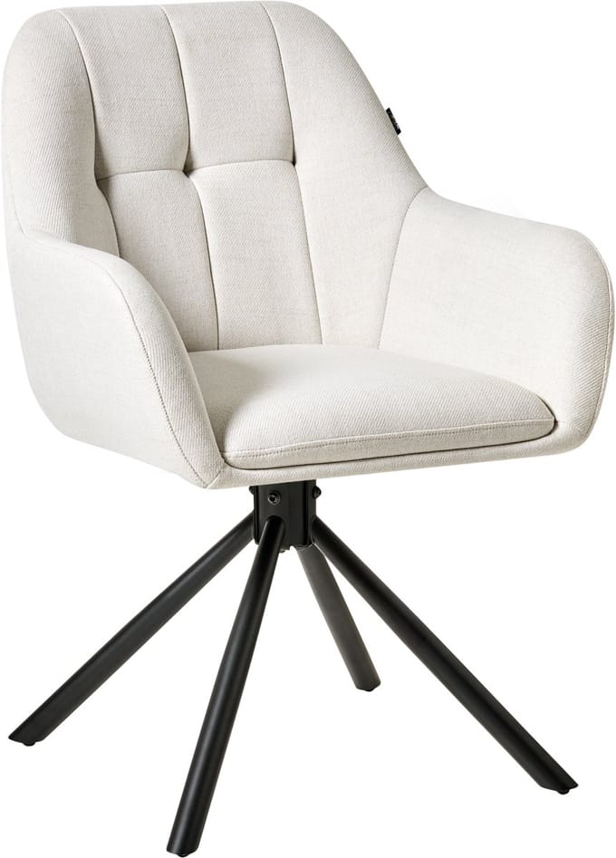 UBLY - Eetkamerstoel - Gebroken wit - Polyester