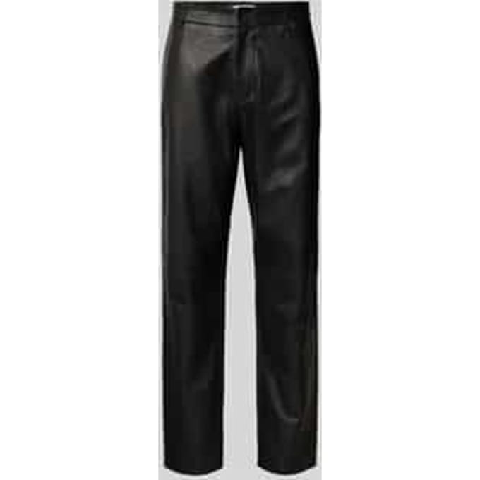 Wide leg broek van echt lamsleer, model 'CHANCE'