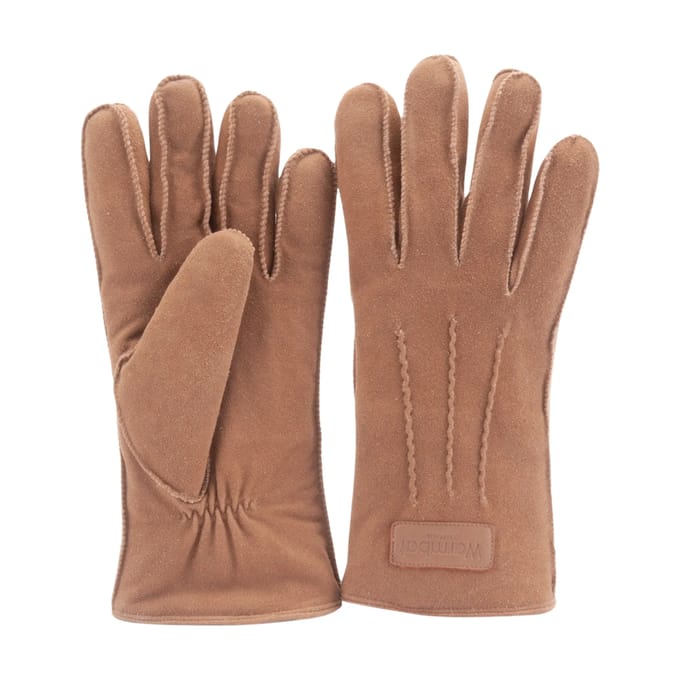 Warmbat Dames Handschoenen Goat Suéde - Cognac - Maat S