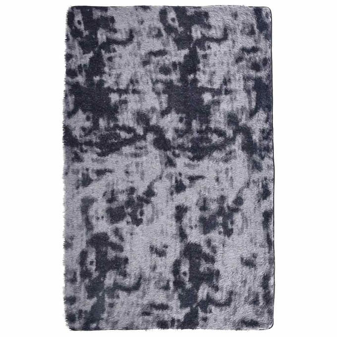 vidaXL - Hoogpolig - vloerkleed - NAVARRA - 130x200 - cm - polyester - donkergrijs