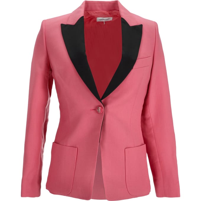 Emilio Pucci enkelgeknoopte blazer met zakken in roze wol