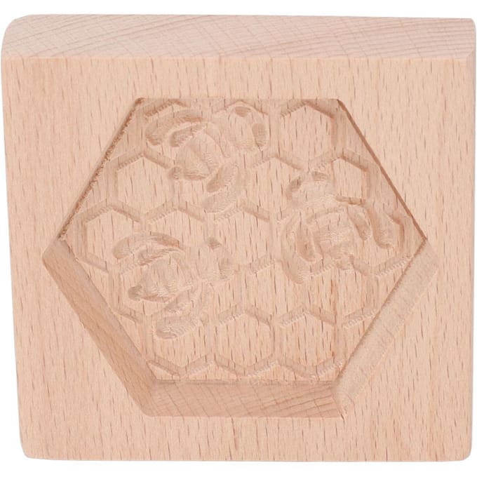 Houten koekjesvorm van beukenhout, herbruikbare, wasbare koekjespers, stempelvorm voor het bakken in de keuken, dennenhout beige