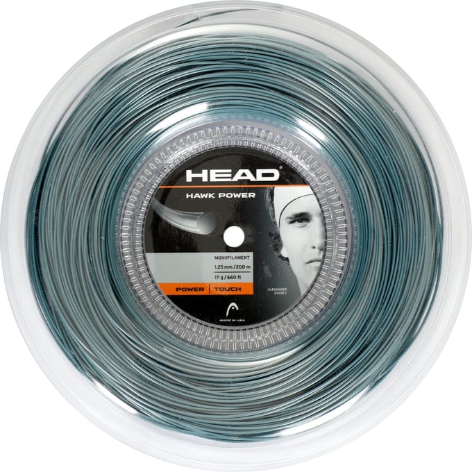 HEAD Hawk Power Rol Snaren 200m-Antraciet