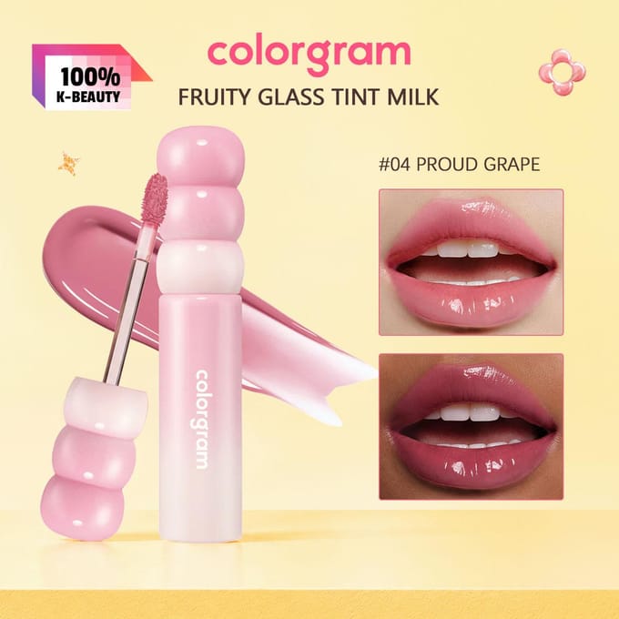 COLORGRAM FRUITY GLASS TINT MILK   3g/0.11 oz 04 PROUD GRAPE pink