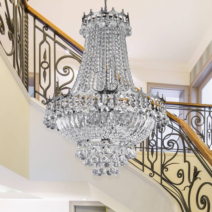 Searchlight Kristal-kroonluchter Versailles chroom 55 cm