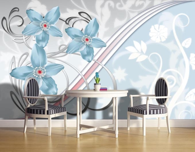 Flowers Floral Pattern Photo Wallcovering