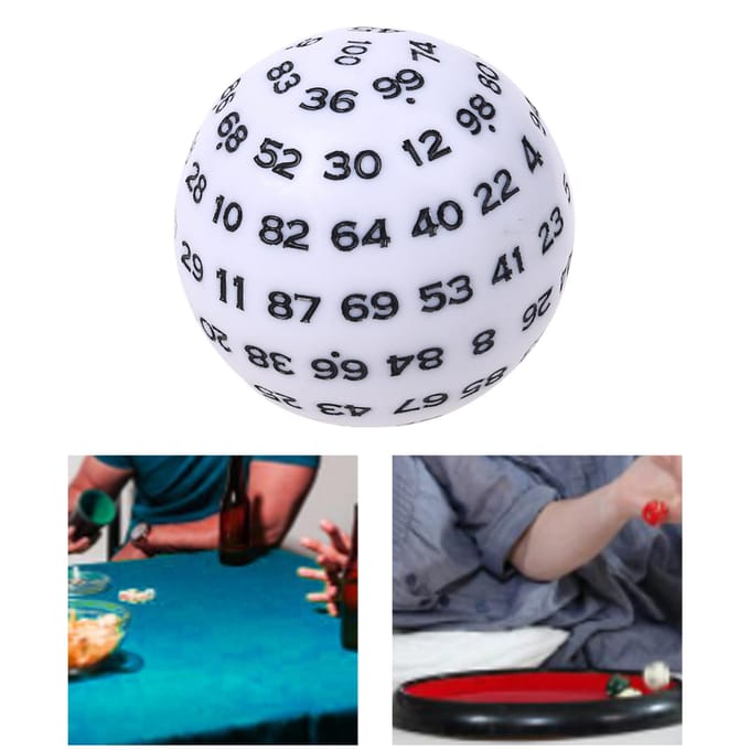 Dés en acrylique à 100 faces D100 pour jeu de rôle de table, jeu de bar, club, jeu de table, accessoires de jeu de société