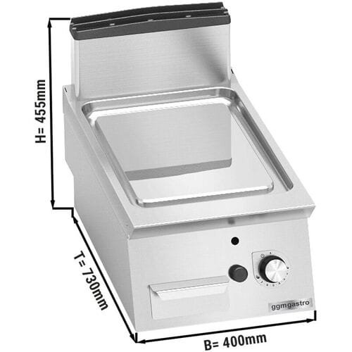 GGM Gastro Gasbakplaat - 6,9kW - Glad zilver