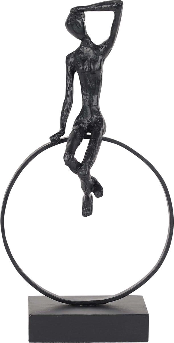 Rasteli - Decoratief beeld of figuur - metaal - zwart - B13 x L21 x H40 cm
