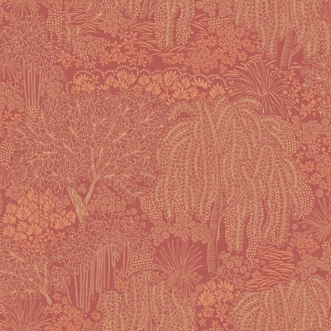 Allure - Bomen - Behang - Vliesbehang - Wandbekleding - Wallpaper - Rood - 0,53 x 10,05 M.