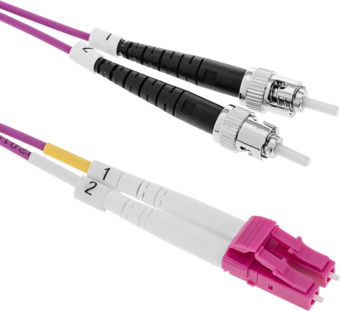 BeMatik - Multimode OM4 glasvezelkabel MMF duplex 50µm / 125µm LC-ST 3 meter