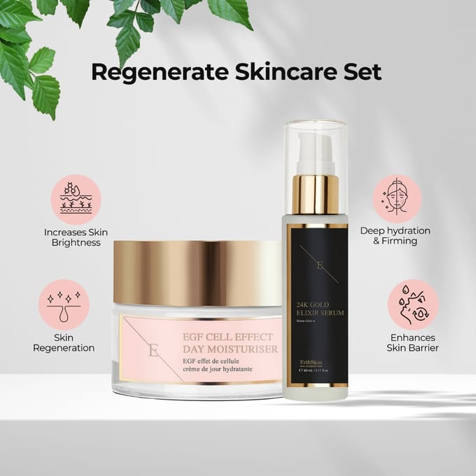 ErthSkin London Anti-rimpel Elixir Serum 24-karaats goud + EGF Cell Effect Day Moisturizer 50