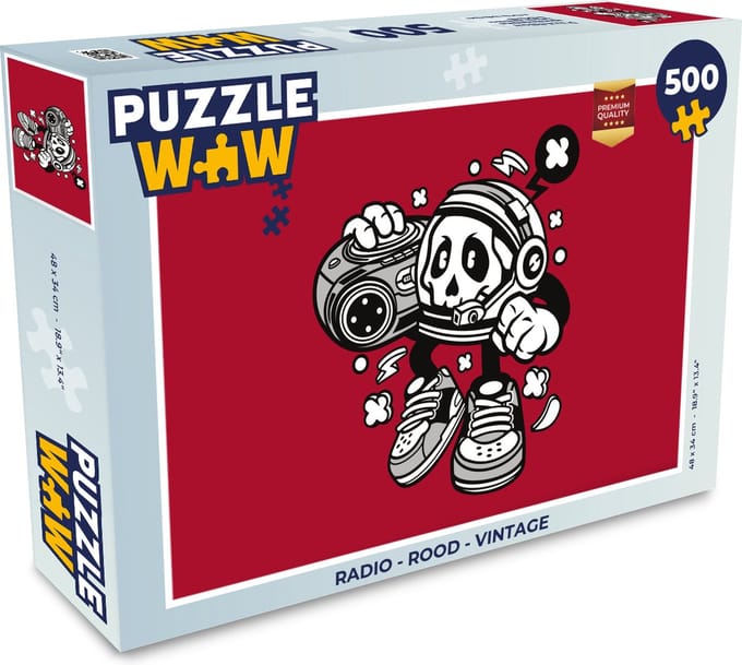 Puzzel Radio - Rood - Vintage - Legpuzzel - Puzzel 500 stukjes