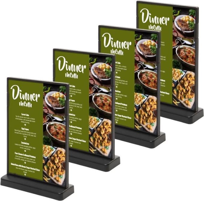 4 pack T Menukaarthouder A5 formaat staand Menuhouder acryl T standaard acryl kaarthouder | menustandaard A5 Folderstandaard Folderhouder