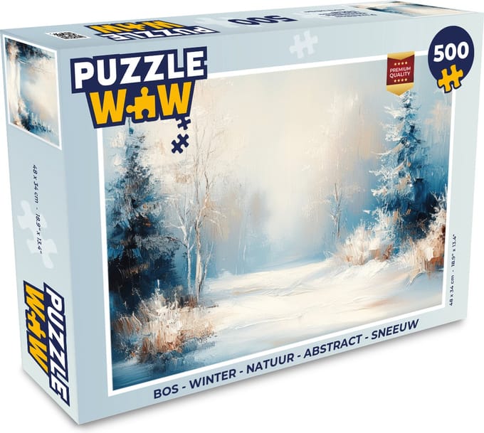 Puzzel Bos - Winter - Natuur - Abstract - Sneeuw - Legpuzzel - Puzzel 500 stukjes