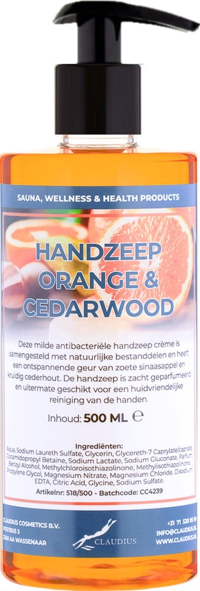 Handzeep Sweet Orange & Cedarwood 500 ml - met gratis pompje
