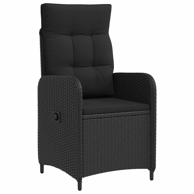 vidaXL - Ligstoel - voor - Tuin - Zwart - poly - rattan