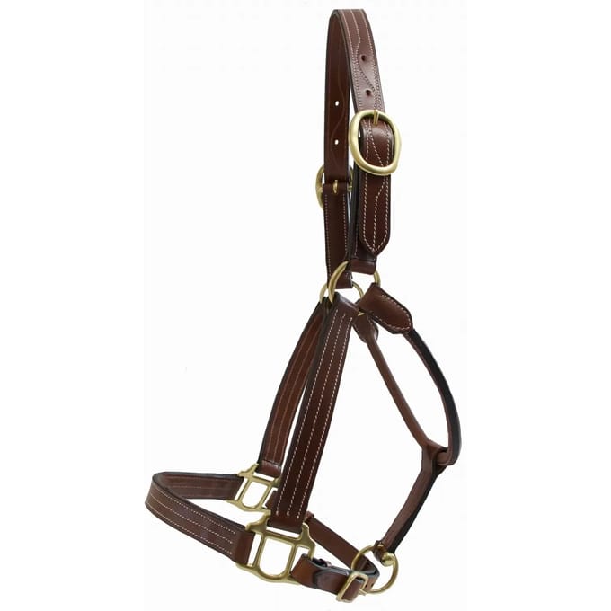 Leren halster voor paarden T de T Trippled Stiched