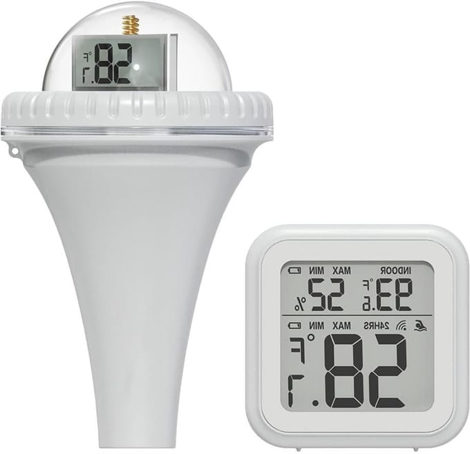 Draadloze Zwembadthermometer - Digitale Temperatuurmeter - Water Temperatuur Meten - Wifi Connectiviteit - 90 Meter Bereik - Wit