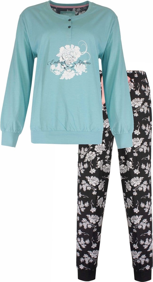 Tenderness Dames Pyjama - Katoen - Groen - Maat L