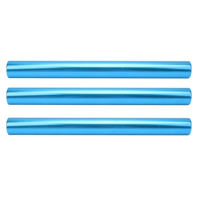 3 stuks Aluminiumlegering Galvaniseren Estafettestokken Atletiek Sprint Wedstrijd Stokken Blauw blue