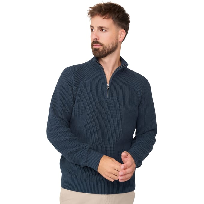Zipper Pullover Menthon Navy - M - Solution Clothing