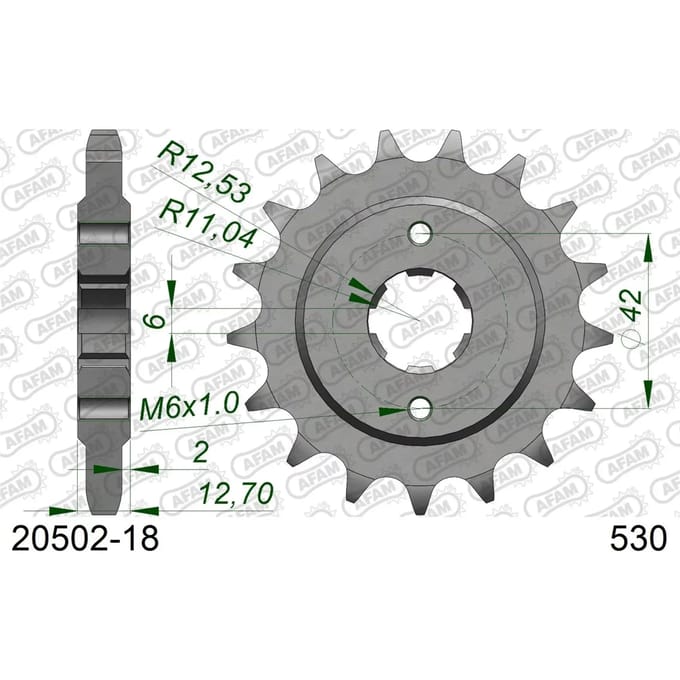 Tandwiel Afam 530 18 dents