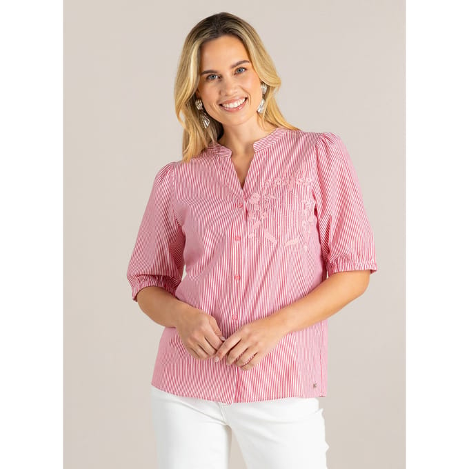 IVY BEAU Gaja Tops - Stone Red/White - maat 42