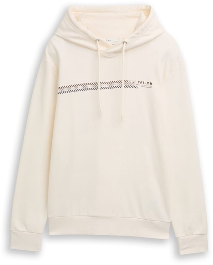 Tom Tailor - Hoodie-sweatshirt met logoprint - Maat XL - Wool White