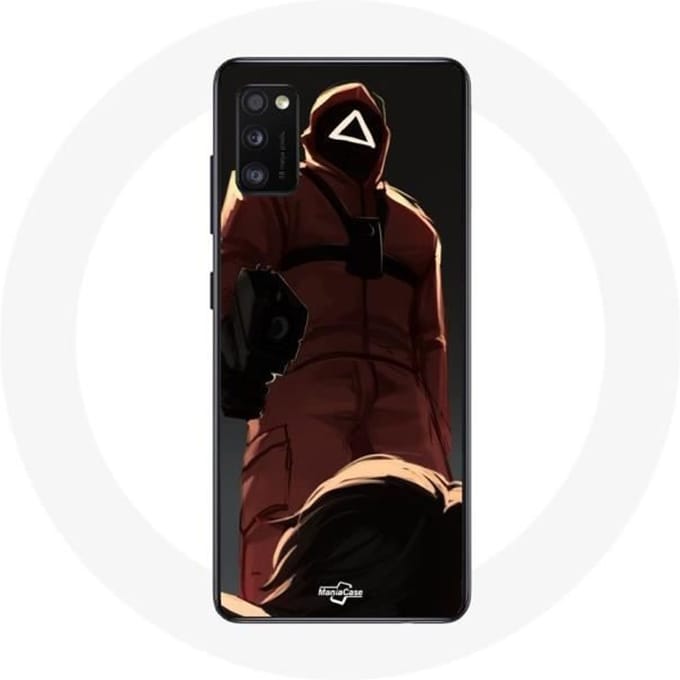 Samsung Galaxy A41 Hoesje Inktvis Game Rode Soldaat met Driehoeksmasker rood