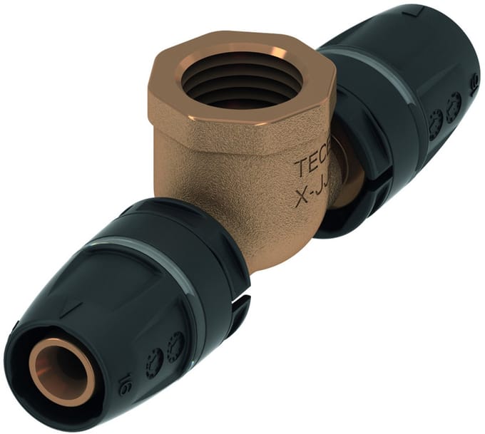 TECE TECElogo-Push T-stuk bi.dr., brons-silicium brons, afmeting 16 x Rp 1-2" x 16, 8713402