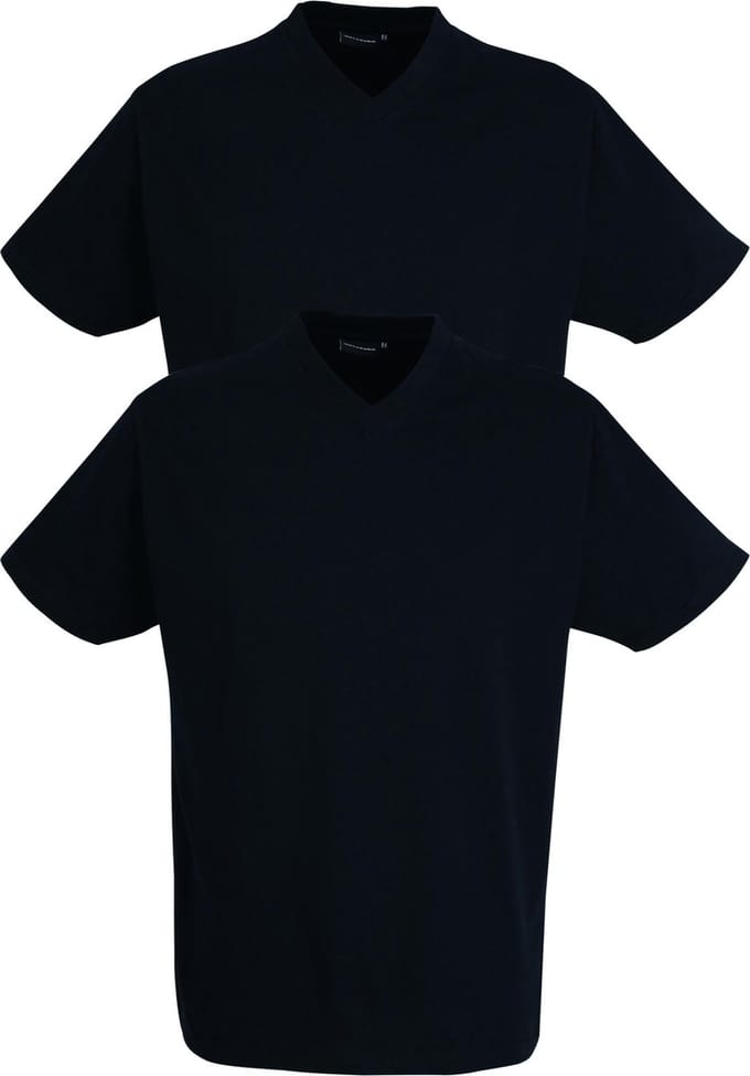 Gotzburg heren T-shirts regular fit V-hals (2-pack) - zwart