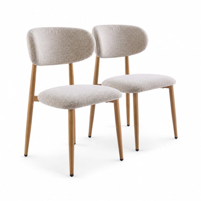 DS4U® - Sumi eetkamerstoel - Set van 2 - Frame naturel - Houtlook frame