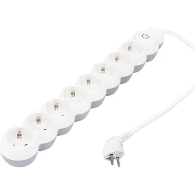 Sencys Stekkerdoos 8-voudig Wit 1,5 Meter