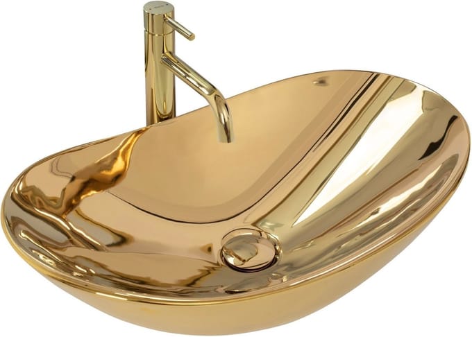 Rea Royal Gold Opzetwastafel Gouden 62x36 cm