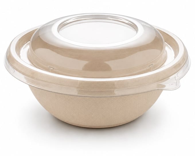Sabert suikerriet magnetron buddha bowl - 750 ml met deksel - 150 stuks