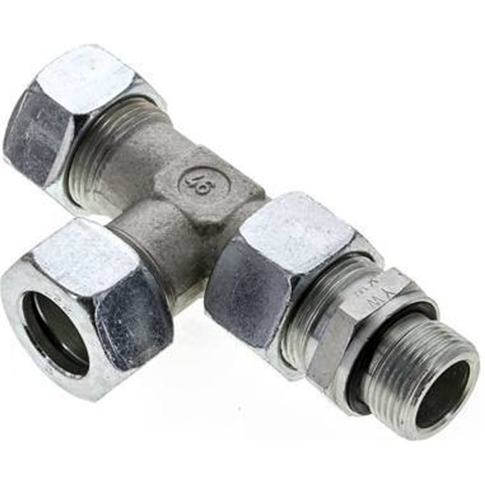 22L & G3/4'' Verzinkt Stalen L-Snijringkoppeling Buitendraad 160bar Verstelbaar ISO 8434-1