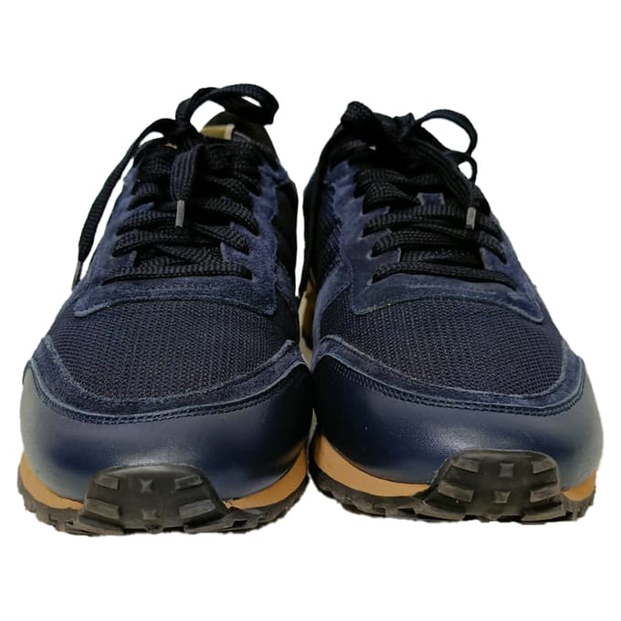 Valentino Garavani Rockrunner sneakers in marineblauw met gemengde technieken.
