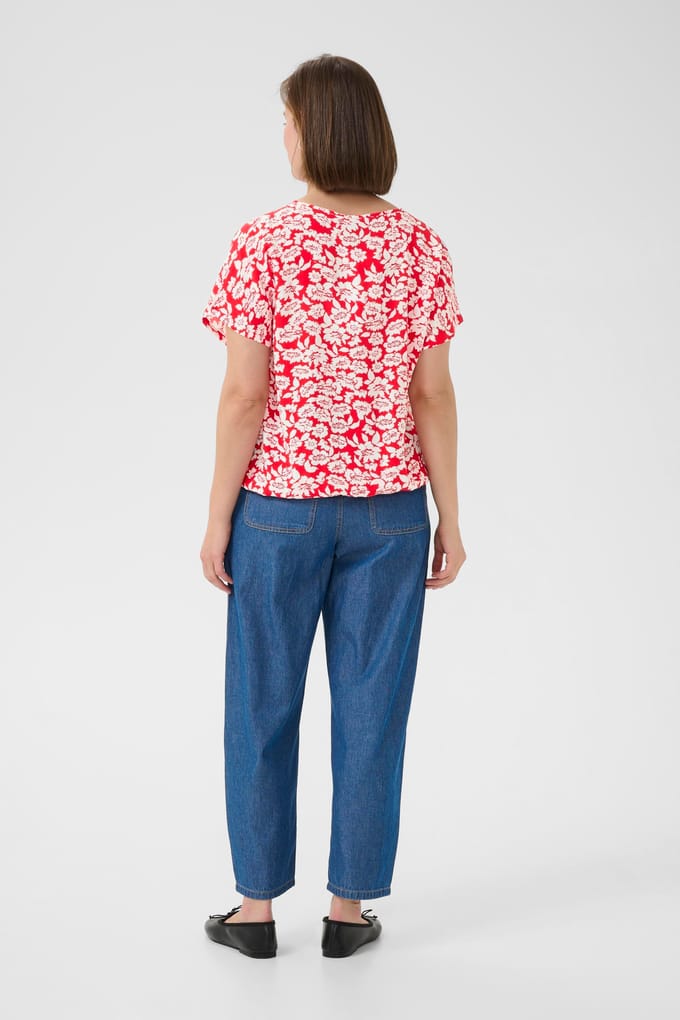 Blouse met korte mouwen KAbeathe Loose fit white red