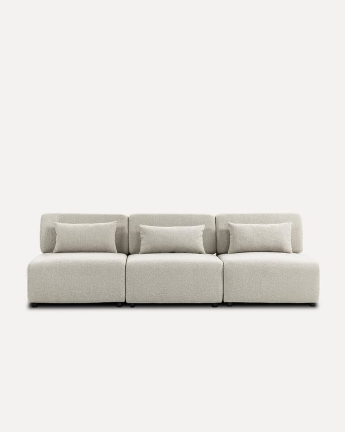 3-Zits Bank Beige - 270 cm - Moderne Stoffen Bank