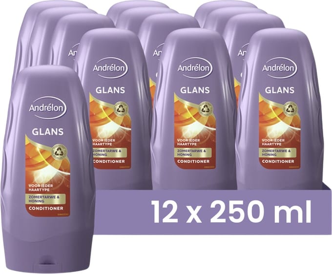 Andrelon Conditioner Glans 250ML - 12 Stuks - Voordeelverpakking