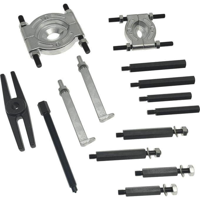 Ensemble d'extracteurs de roulements, kit de séparateurs robustes pour roulements, capacité de 5 tonnes, avec mâchoires de 2  et 3 , 14 pièces bleu