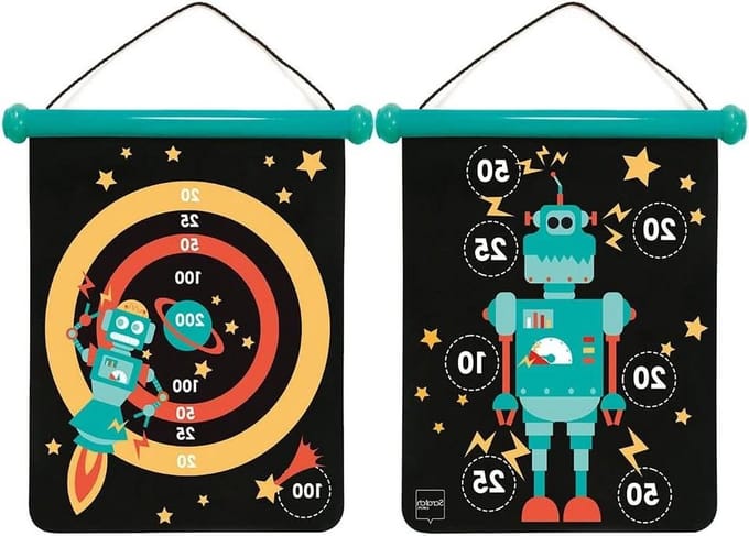 Dartspel voor kinderen - werppijlen met motief robot - medium formaat