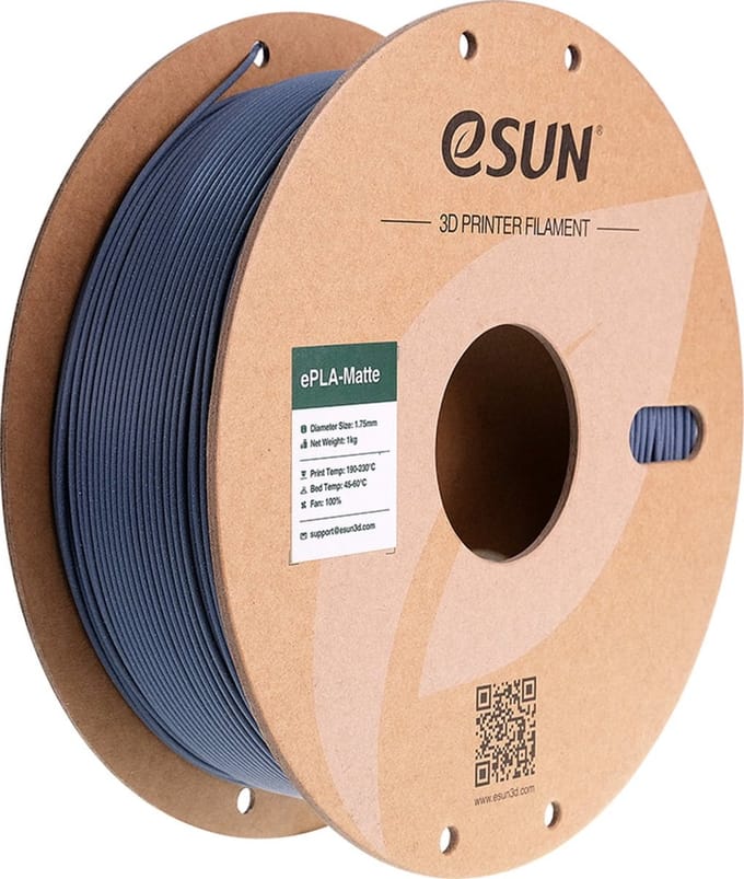 eSun ePLA-Matte Donkergrijs mat / Dark grey 1 kg - 1.75mm - 3D printer filament